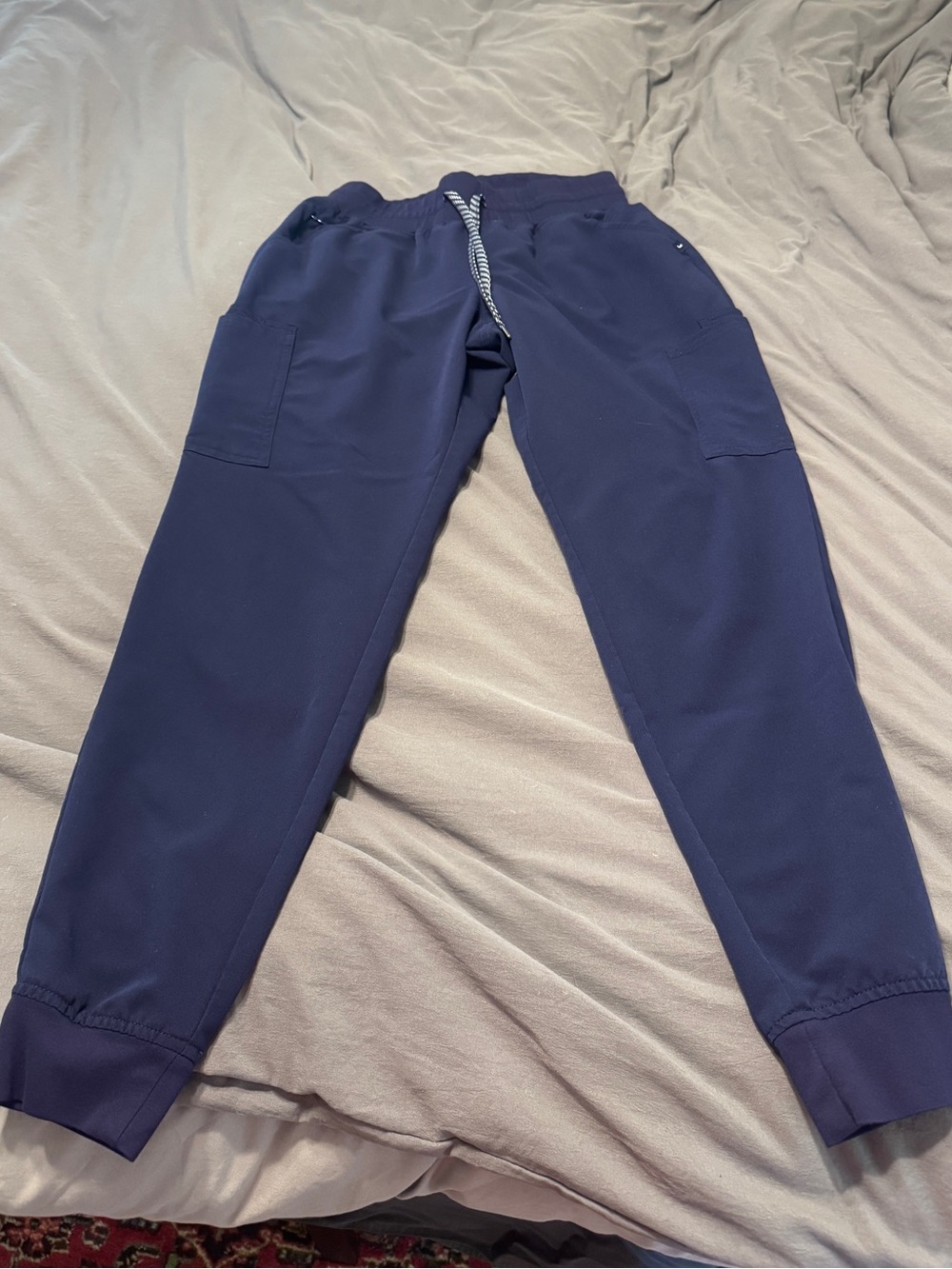 Jaanuu Navy Drawstring Scrub Joggers
